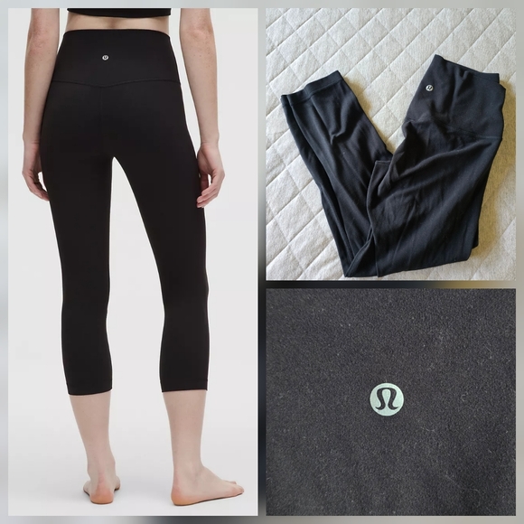Lululemon Align High-Rise Crop Leggings 21" Size 6 Black - Picture 1 of 6